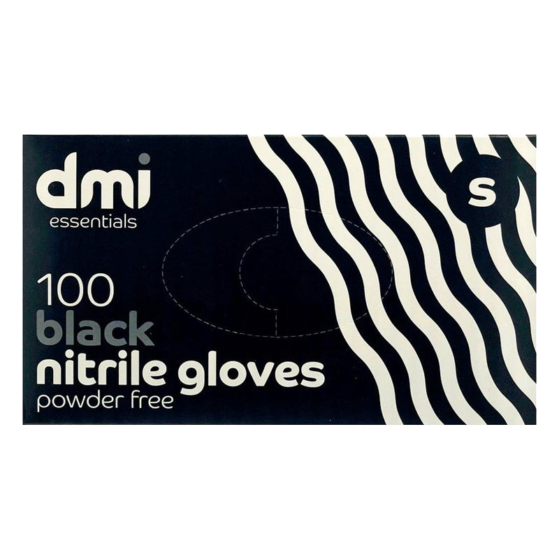 DMI Black Nitrile Gloves Powder Free - 100 Pack