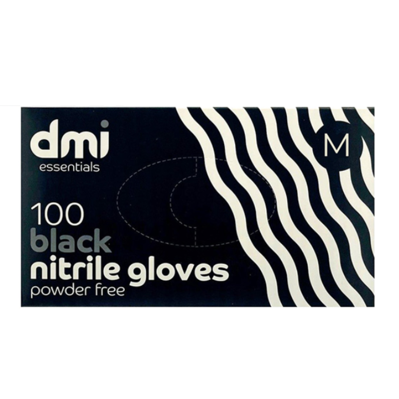 DMI Black Nitrile Gloves Powder Free - 100 Pack