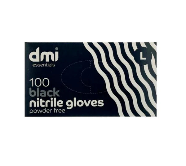 DMI Black Nitrile Gloves Powder Free - 100 Pack